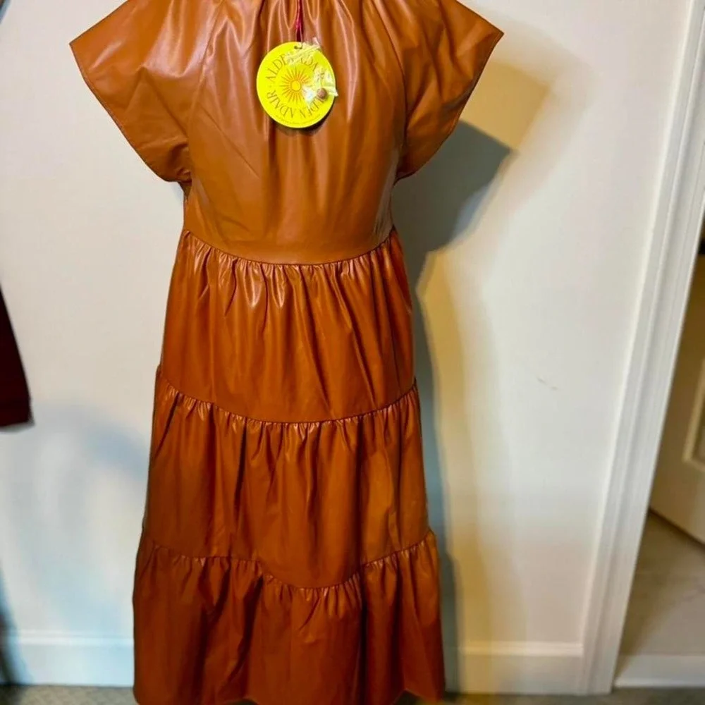 NWT Alden Adair Faux Leather Midi Dress / NEVER WORN /‎ Size XS